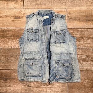 Lucky Brand | Oversized Military Denim Vest